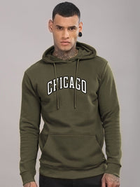 ADRO Men Typography Printed Hood Cotton Pullover Sweatshirt