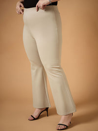 SASSAFRAS Curve Women Comfort Slim Fit High-Rise Trousers