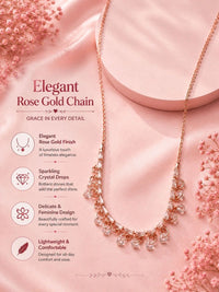 PANASH Women Rose Gold Crystal Beaded Statement Necklace