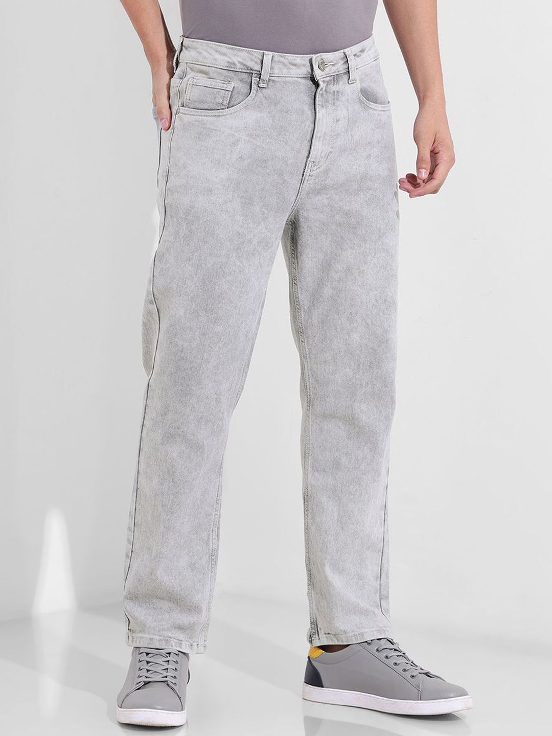 The Indian Garage Co Men Slim Fit Mid-Rise Heavy Fade Jeans