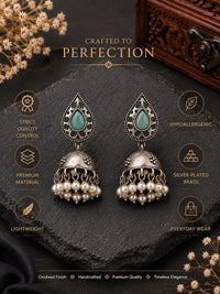 PANASH Teardrop Shaped Jhumkas Earrings