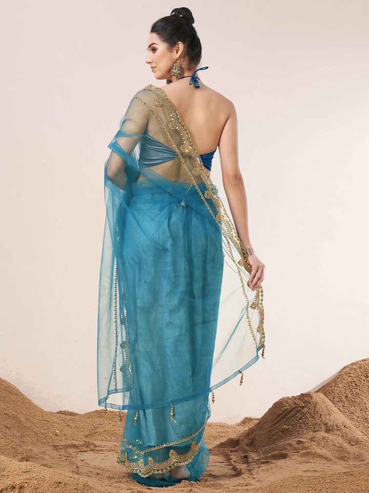 Tikhi Imli Sequinned Net Saree