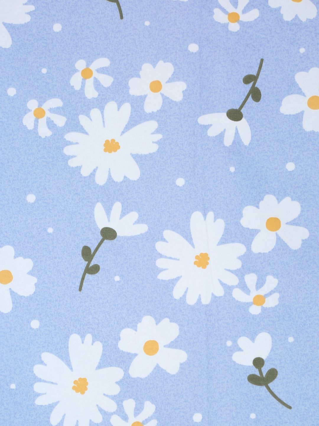 Aura Blue Floral Polycotton 300 TC King Fine Bedsheet with 2 Pillow Covers-98 x 89 inches
