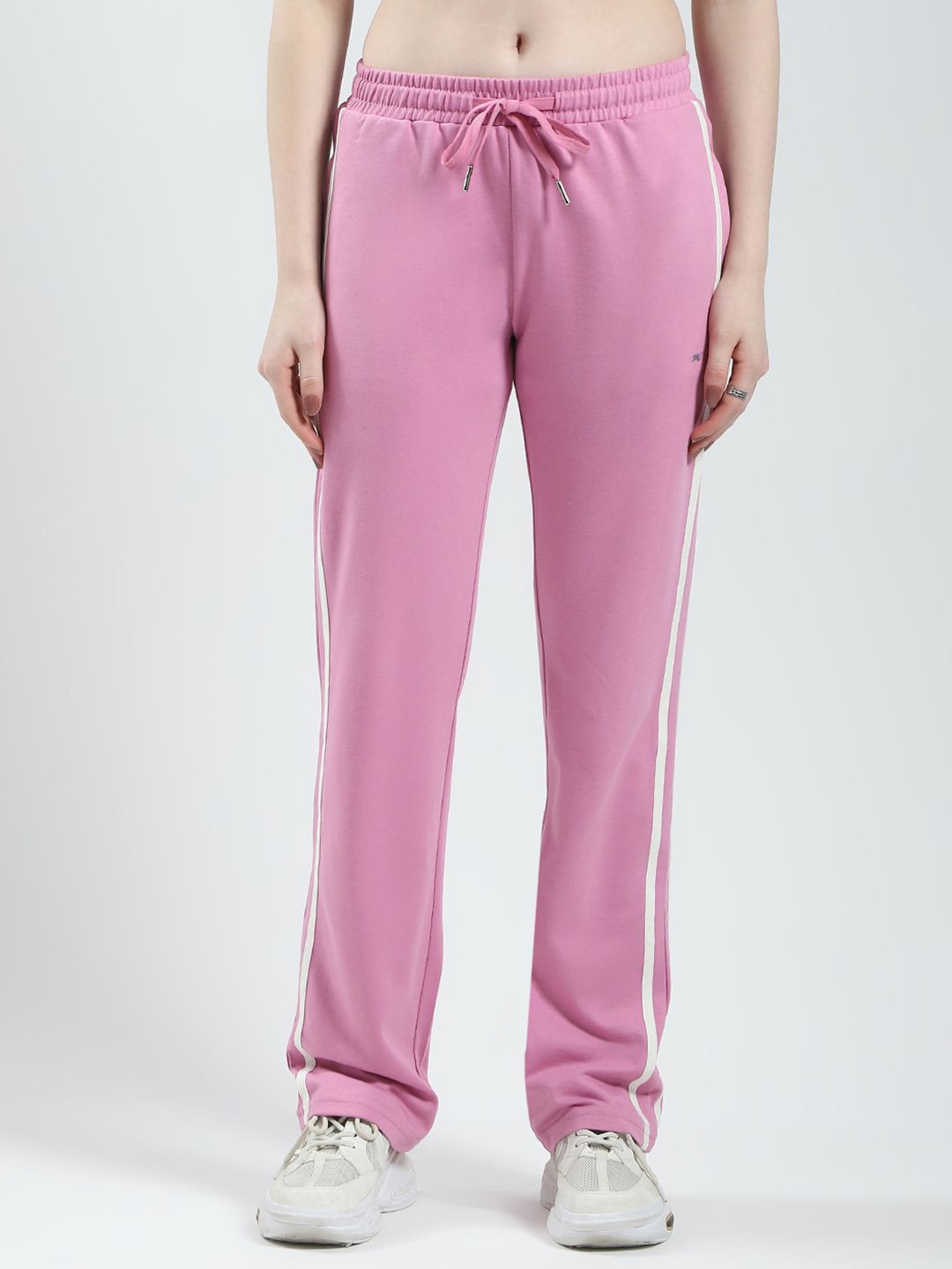 Monte Carlo Women Mid-Rise Regular Fit Track Pants with Side Stripes