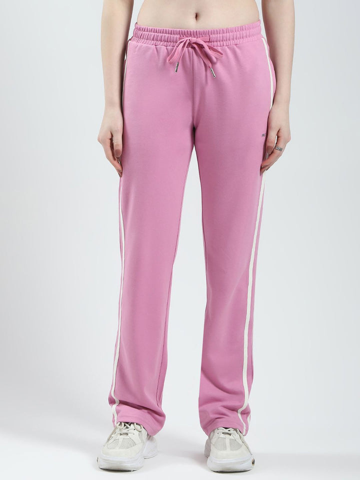 Monte Carlo Women Mid-Rise Regular Fit Track Pants with Side Stripes