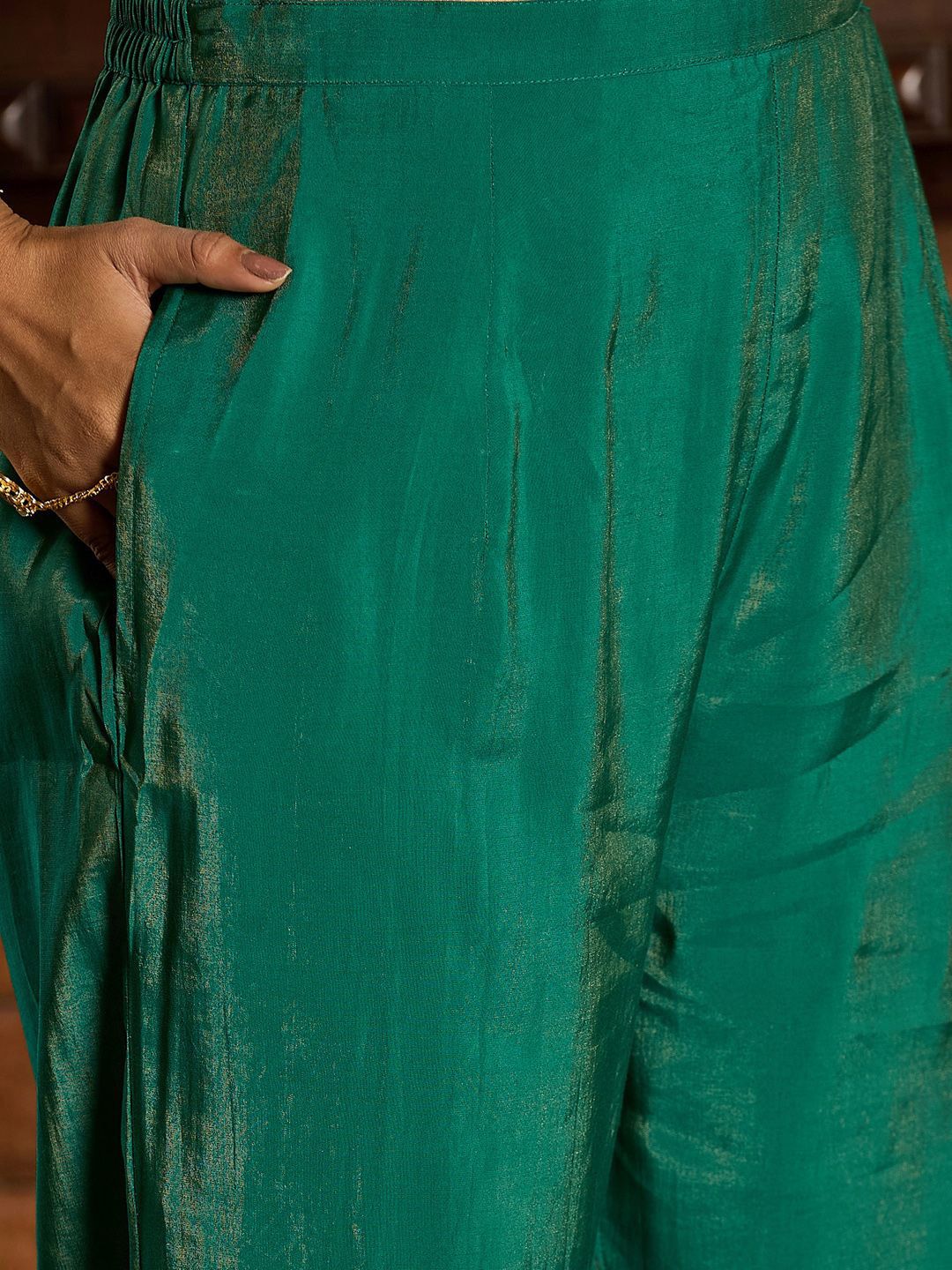 Indo Era Ethnic Motifs Woven Design Zari Straight Kurta With Trousers & Dupatta