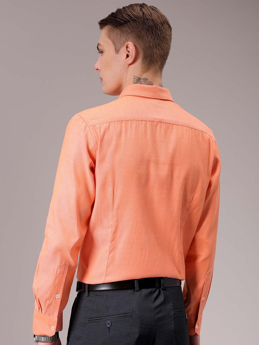 The Indian Garage Co. X Luxe Men Spread Collar Solid Slim Fit Formal Shirt