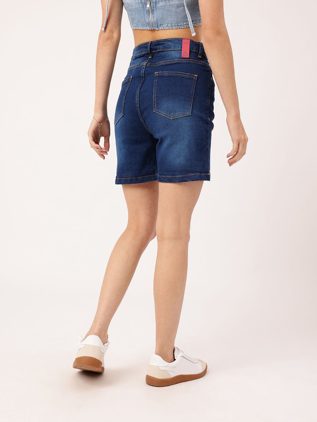 DressBerry Women Street Cool Faded Denim Shorts