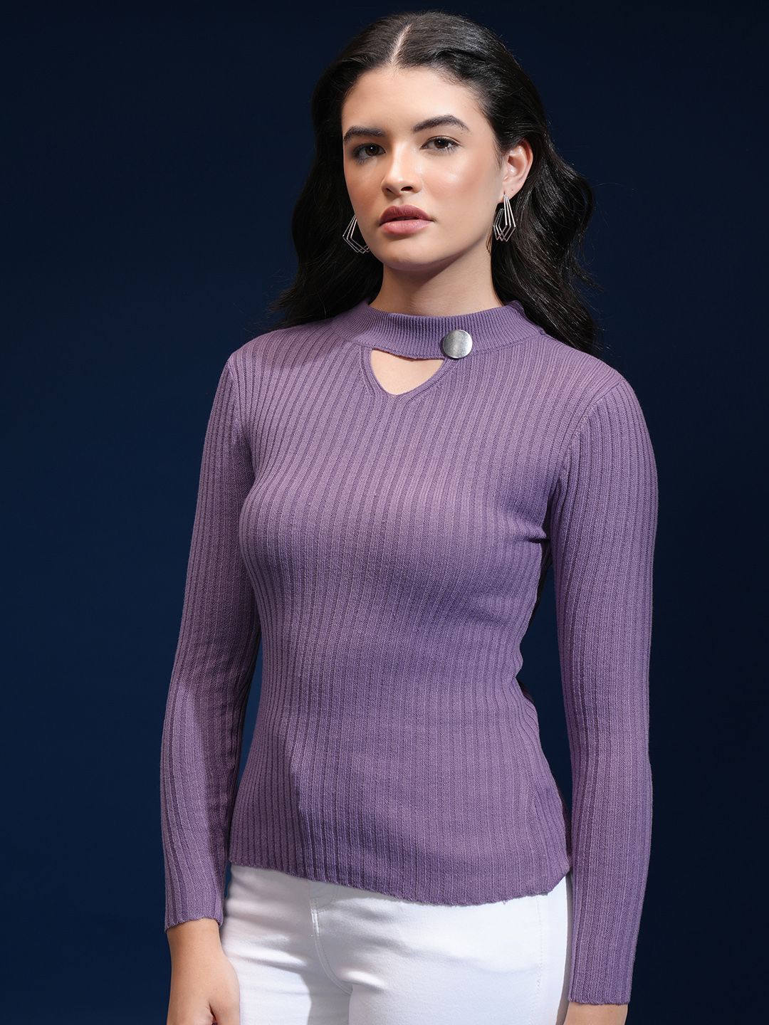 Tokyo Talkies Women Ribbed Pullover