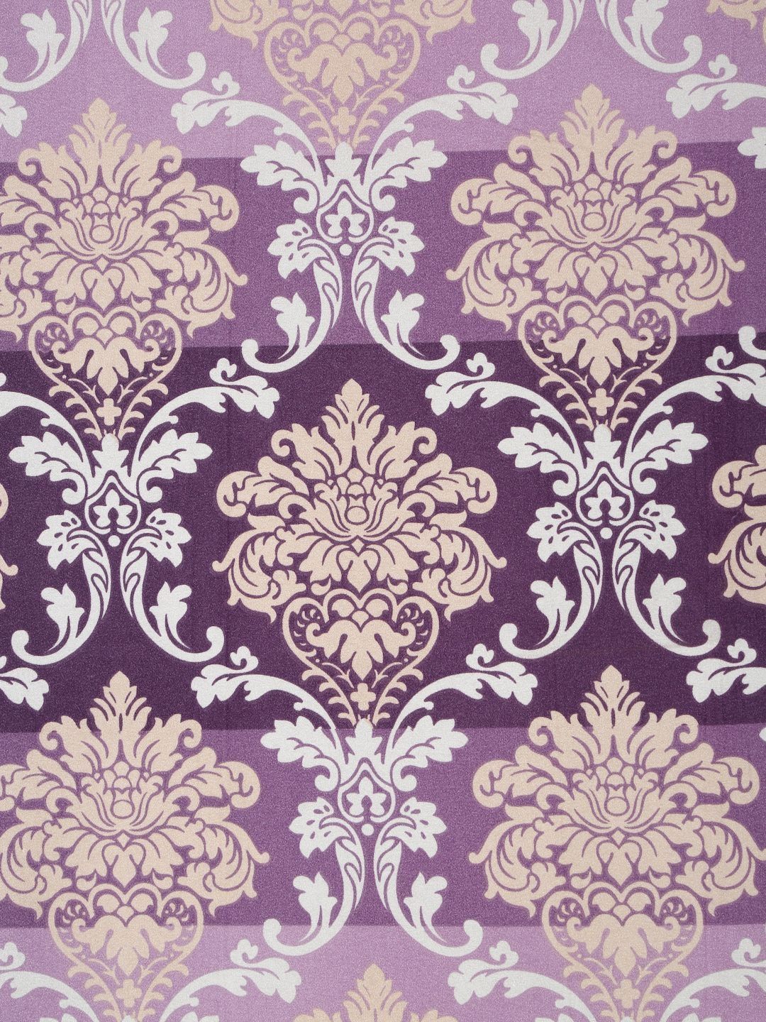 KLOTTHE Purple Ethnic Motifs Cotton 300 TC Single Fine Bedsheet with a Pillow Cover-225 x 150 cm