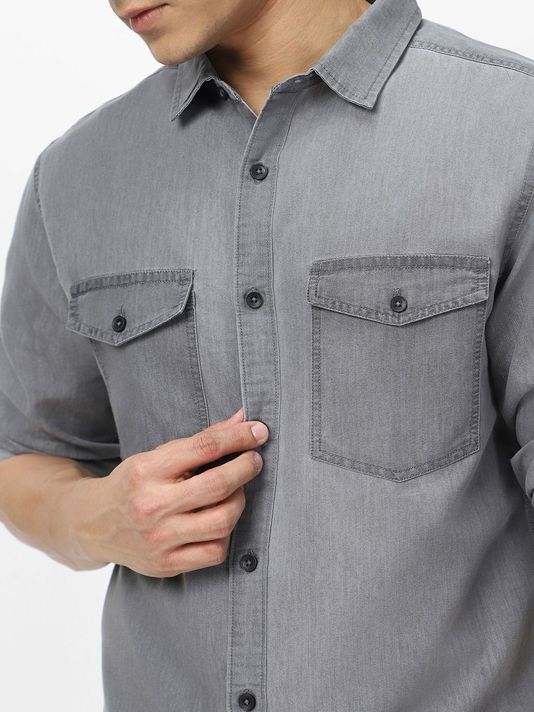 Urbano Fashion Men Full Sleeve Regular Fit Casual Denim Shirt