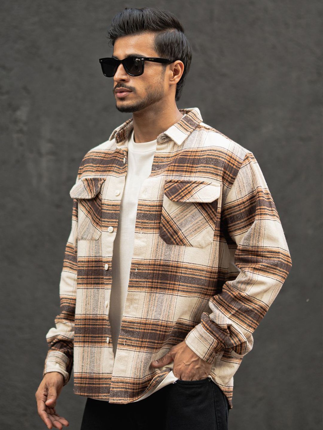 Powerlook Men Tartan Checks Opaque Checked Casual Shirt