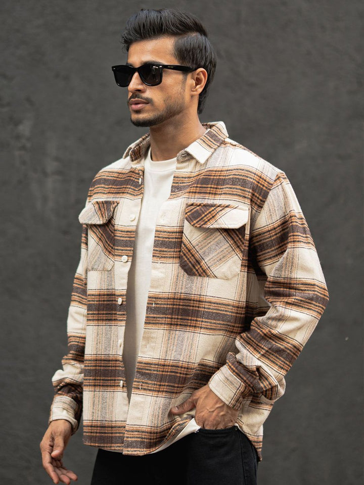 Powerlook Men Tartan Checks Opaque Checked Casual Shirt