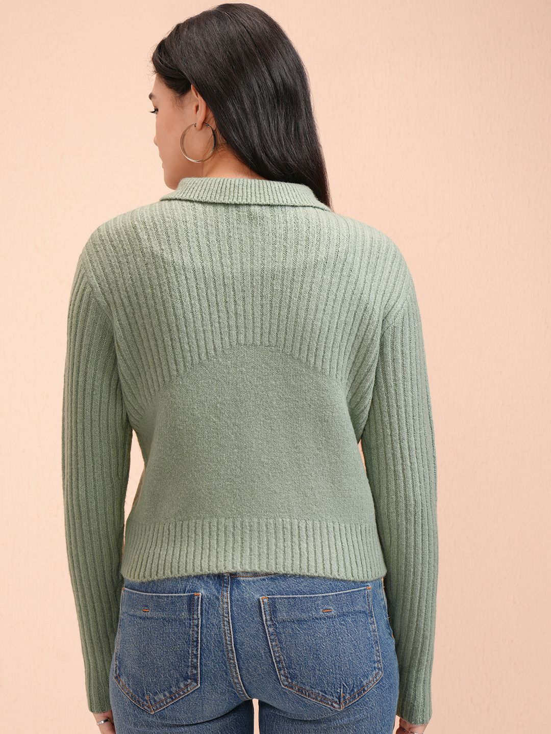 ESPYR By Tokyo Talkies Women Cable Knit with Zip Detail Detail