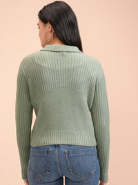 ESPYR By Tokyo Talkies Women Cable Knit with Zip Detail Detail