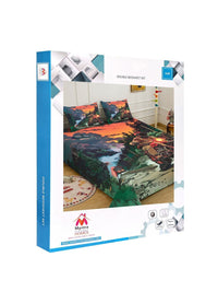 Myntra Elegant Homes Green Graphic 300 TC Cadar dengan 2 Sarung Bantal