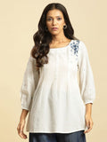 W Puff Sleeve Cotton Top