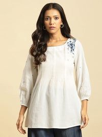 W Puff Sleeve Cotton Top