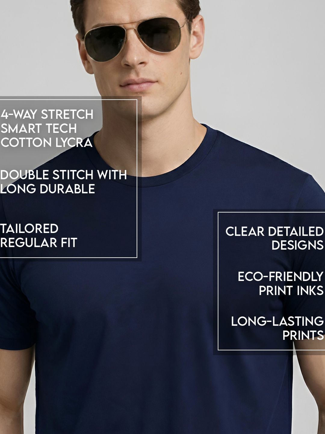 T-shirt Bercetak Logo Jenama ADRO Lelaki
