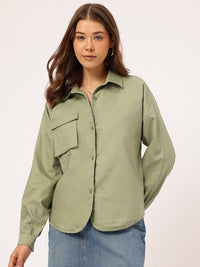 DressBerry Army Chic Chest Pocket Detail Shirt