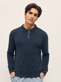THE BEAR HOUSE Solid Polo Collar Pure Cotton Slim Fit T-shirt