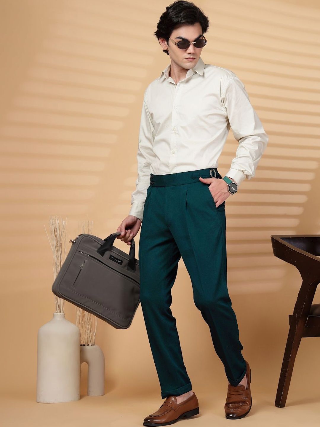 Moda Rapido Men Easy Wash Pleated Trousers