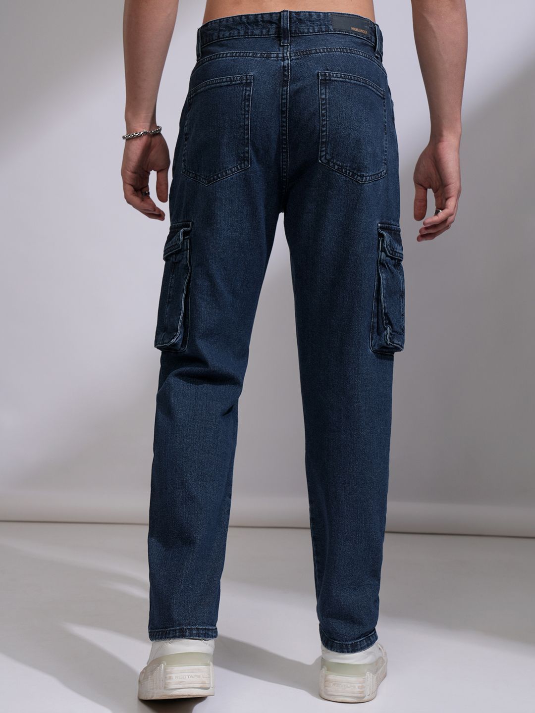 HIGHLANDER Men High Rise Straight Fit Cargo Jeans
