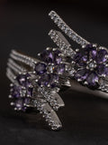 Anouk Silver-Plated Cubic Zirconia Studded Kada Bracelet