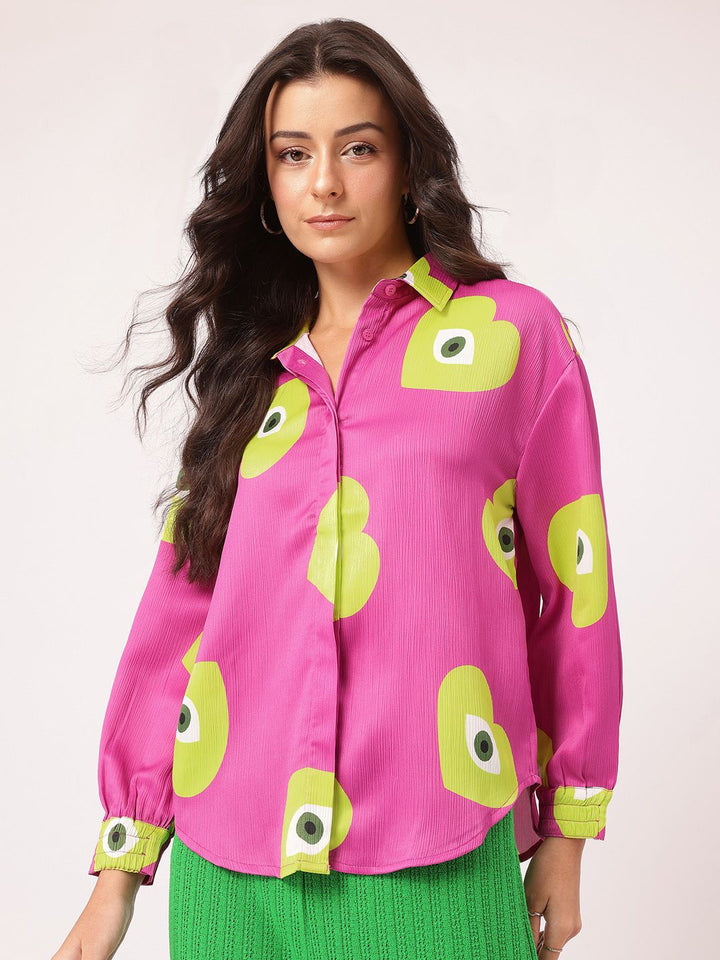 DressBerry Whimsical Glam Printed Shirt