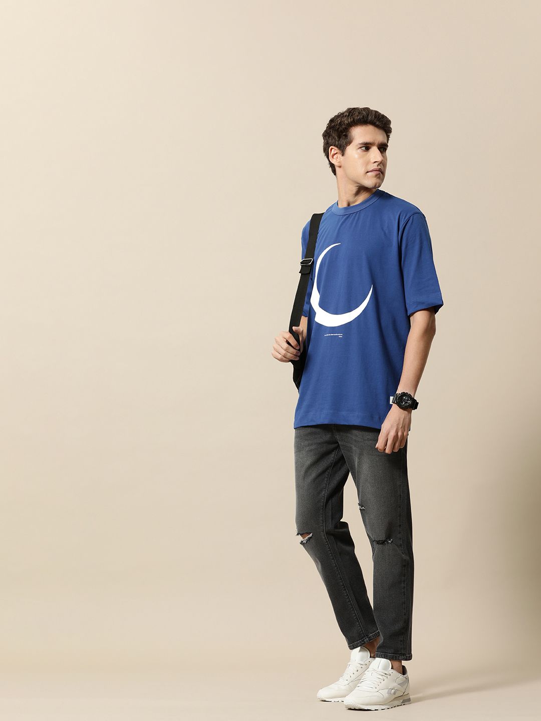 Mr Bowerbird Printed Drop-Shoulder Sleeves Pure Cotton T-shirt