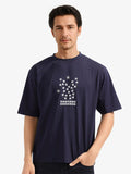 RARE RABBIT Men Graphic Printed Round Neck Cotton Relaxed Fit T-shirt