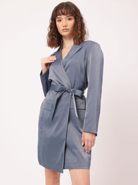 DressBerry Graceful Aesthetic Belted Mini Blazer Dress