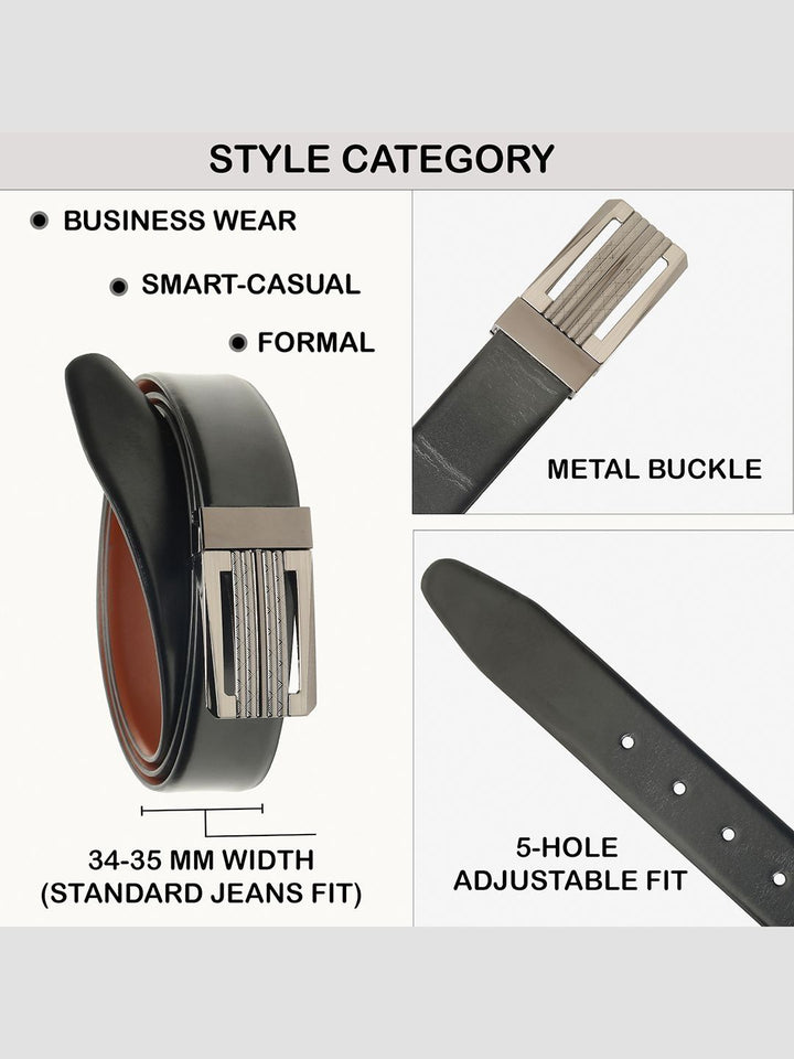 Teakwood Leathers Men Leather Reversible Formal Belt