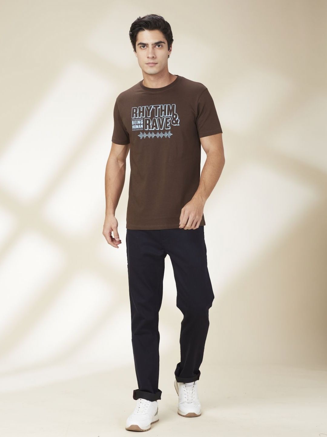 Being Human Men Typography Printed Round Neck Cotton Slim Fit T-shirt