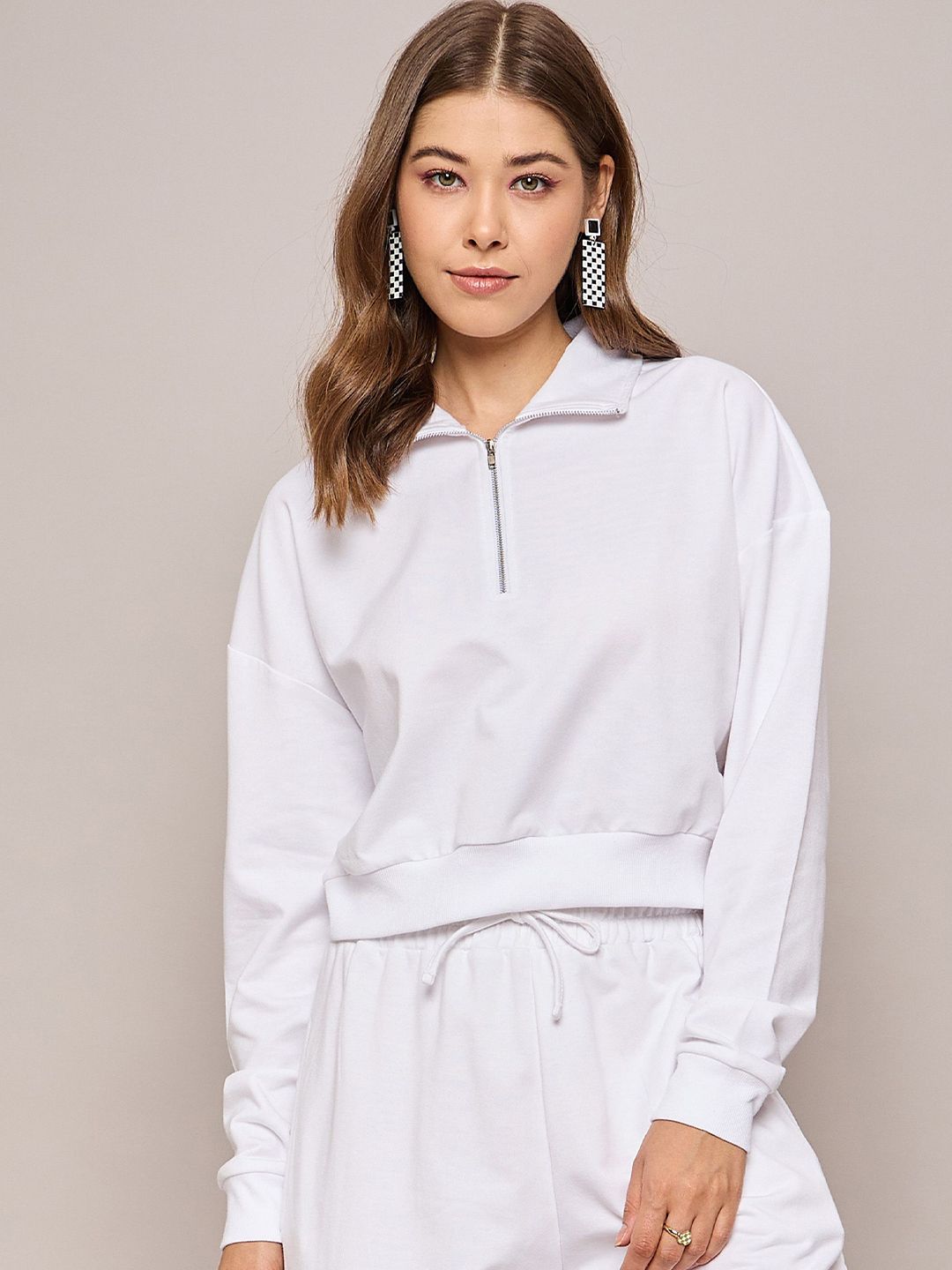 SASSAFRAS BASICS Women Oversized Zipper Sweatshirt