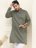 SOJANYA PLUS Size Ethnic Motifs Woven Design Band Collar Straight Kurta