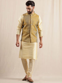 Anouk Men Regular Kurta with Pyjamas With Woven Nehru Jacket