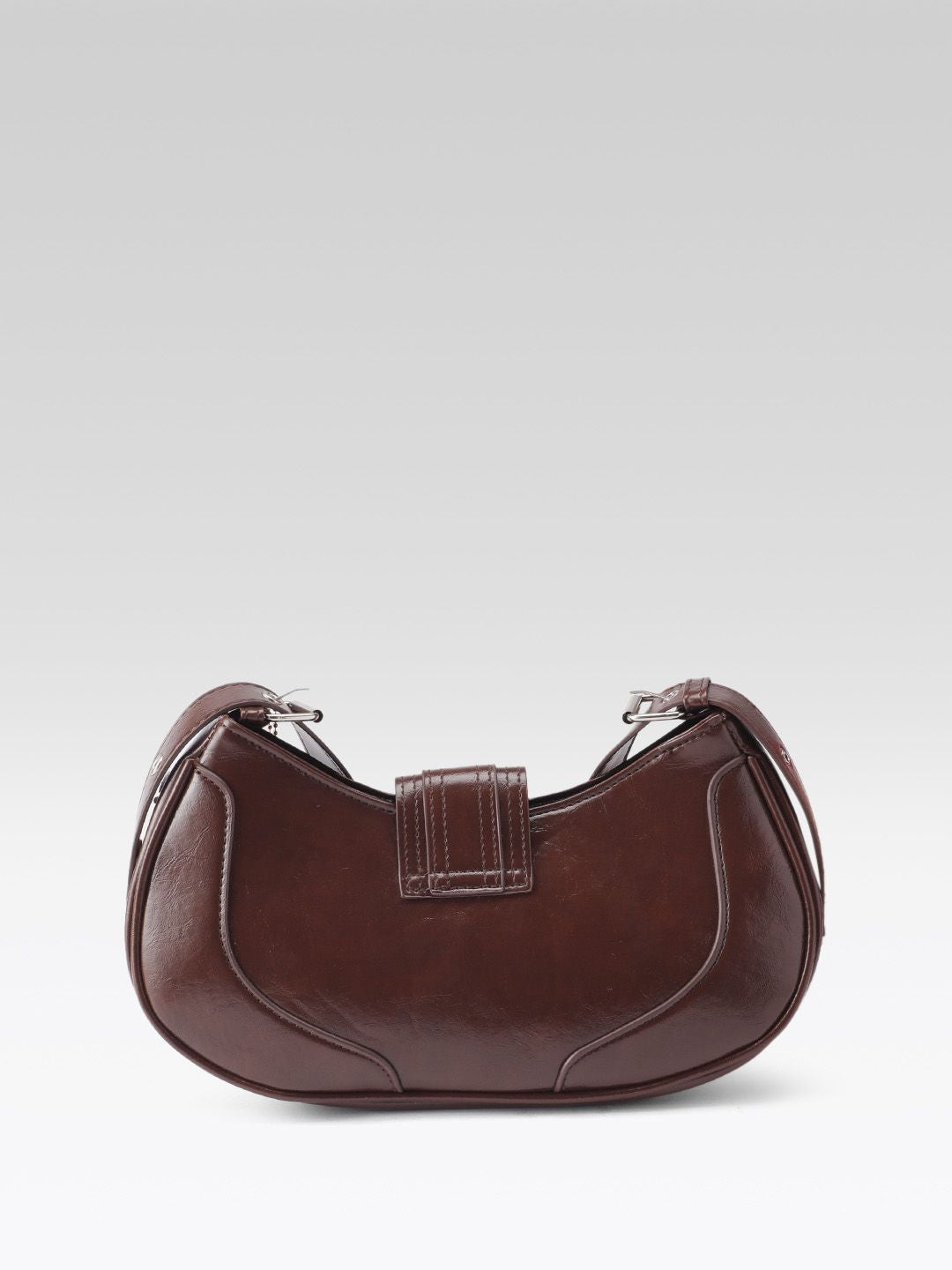 DressBerry Baguette Shoulder Bag  with Buckle Detail