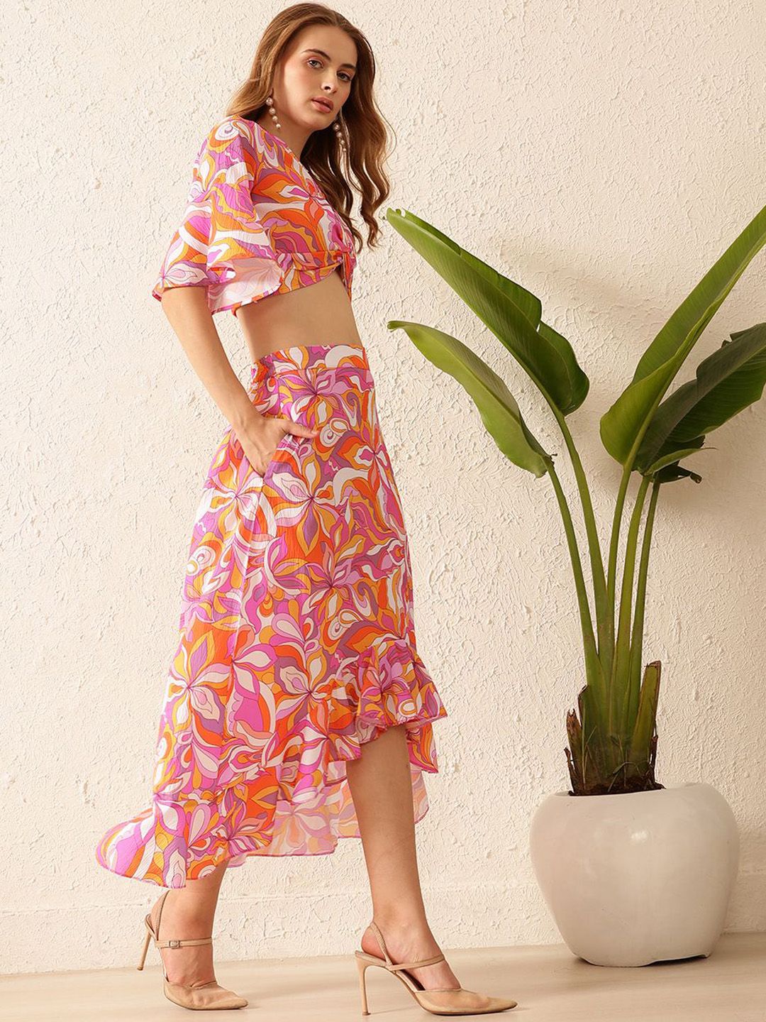 STREET 9 Printed Short Sleeves Top & Skirt