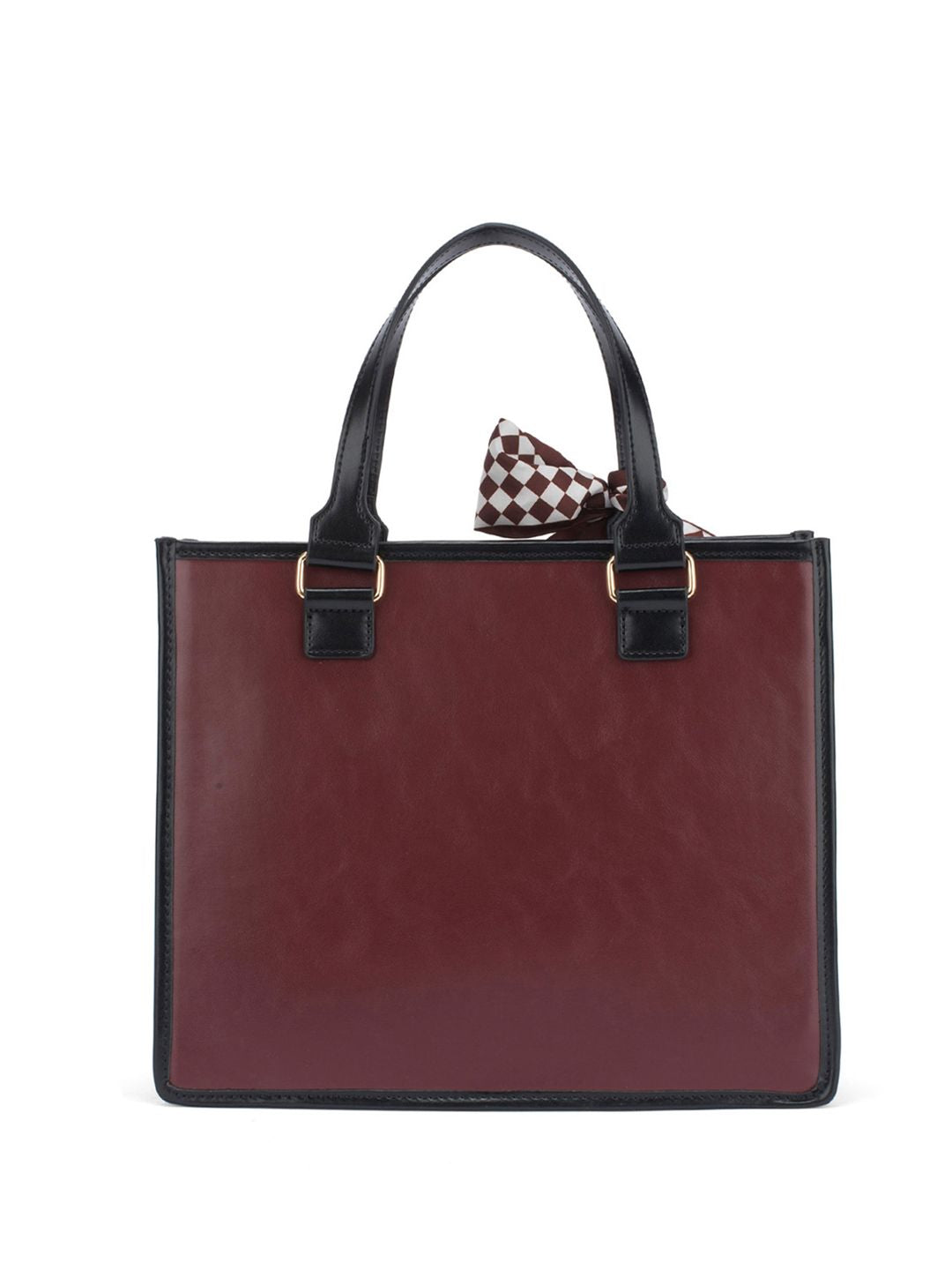 Lino Perros Checked Oversized Structured Tote Bag With Bow Detail