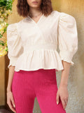DressBerry Smocked Cinched Waist Top