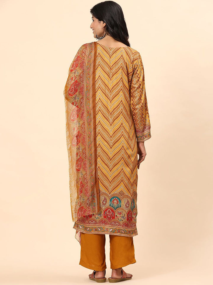 Mamicha Women Printed Regular Pure Cotton Kurta with Palazzos & With Dupatta