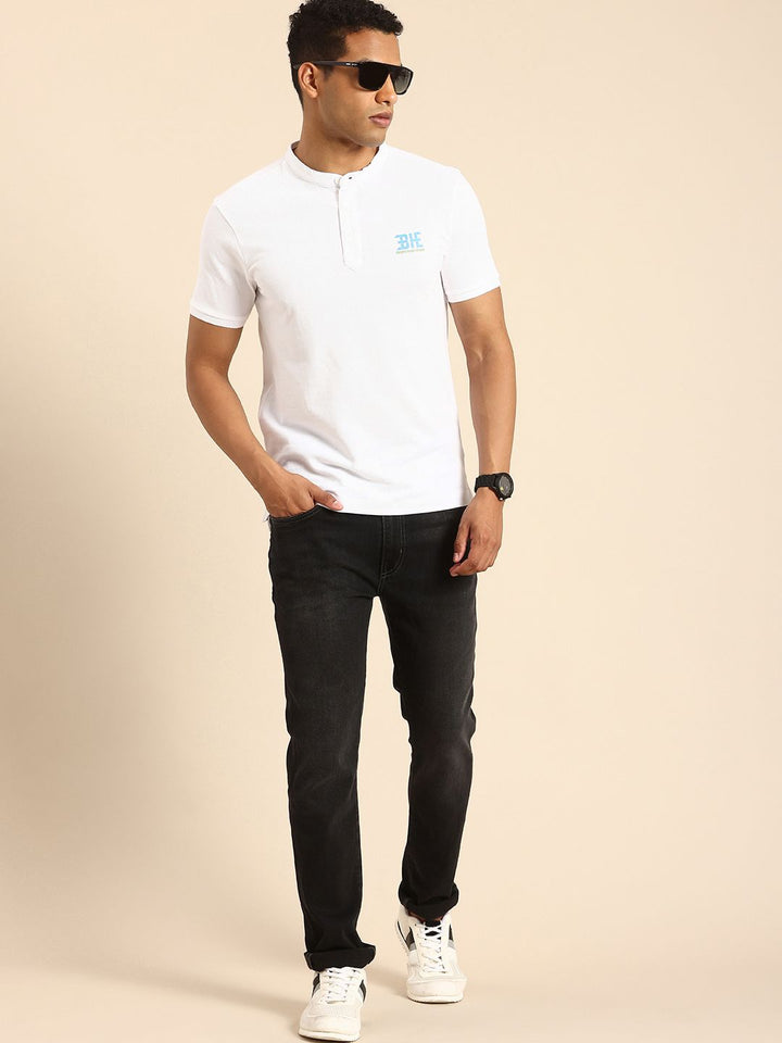 Being Human Henley Neck Pure Cotton T-shirt
