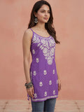 House of Chikankari Women Floral Embroidered Thread Work Kurta