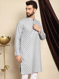 Anouk Ethnic Motifs Printed Cotton Linen Straight Kurta