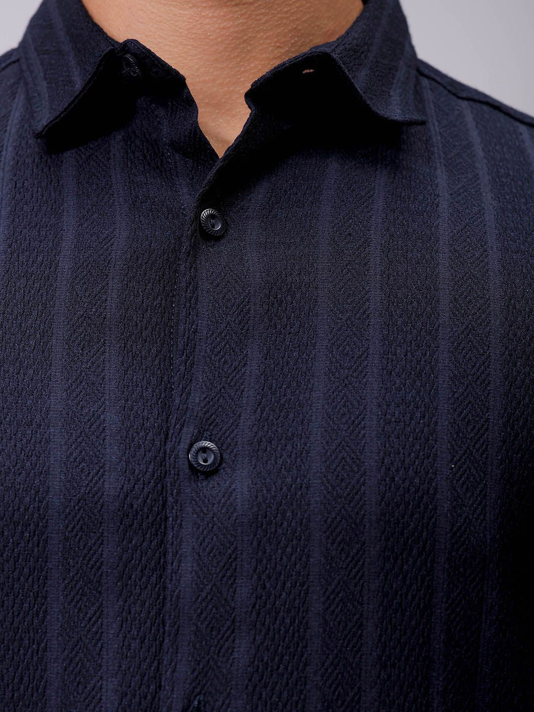 The Indian Garage Co Men Slim Fit Textured Jacquard Resortwear Shirt