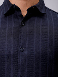 The Indian Garage Co Men Slim Fit Textured Jacquard Resortwear Shirt