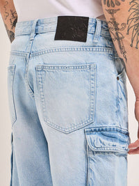 THE BEAR HOUSE Men Cotton Baggy Fit Denim Shorts