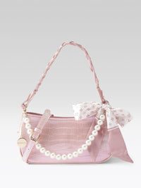 DressBerry Croc Textured Structured Shoulder Bag