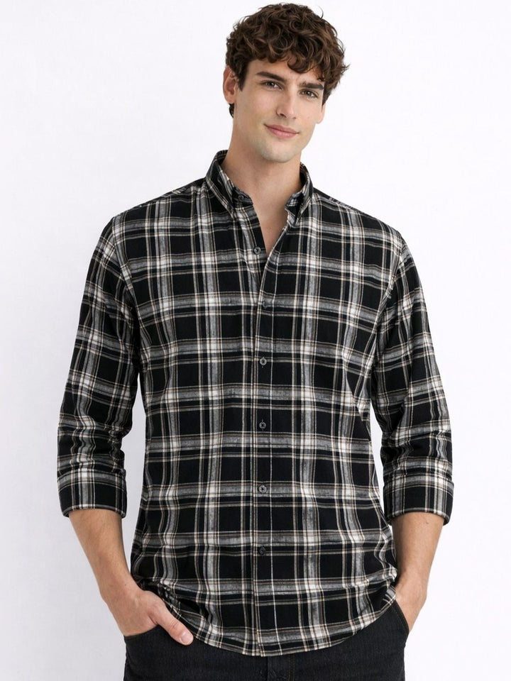 ADRO Men Standard Tartan Checks Checked Casual Shirt